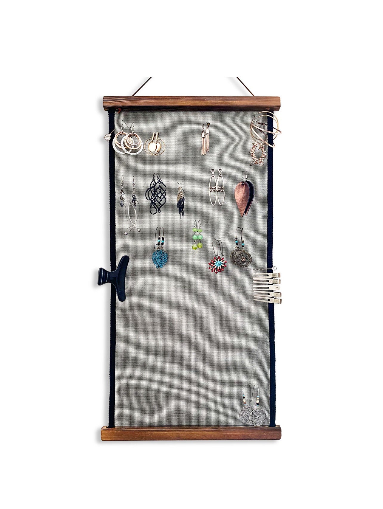  Yosoo Earring Holder Grid Decoration Jewelry Storage Rack Hook  Net Fishing Net Wall Ornament Earring Backs Findings : Everything Else