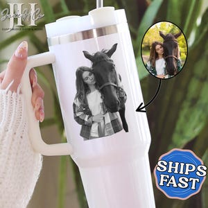 Horse Tumbler, Personalized Horse 40oz Tumbler with Handle Horse Gift for Her Horse Cup Horse Lover Gift Horse Tumbler Cup Equestrian Gift