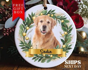 Custom Pet Ornament Personalized Dog Christmas Ornament, Custom Dog Ornament, Gift for Pet Lovers Pet Memorial Ornament Dog Picture Ornament