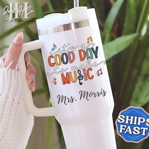 Music Teacher Tumbler Personalized Music Teacher 40oz Tumbler with Handle Gift for Music Teacher Appreciation Gift Music Teacher Travel Mug