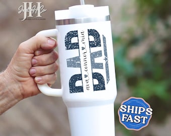 Custom Dad Tumbler, Personalized Dad 40oz Tumbler with handle for Dad Gifts for Father’s Day Gift for Dad Cup with Kids Names Dad Travel Mug