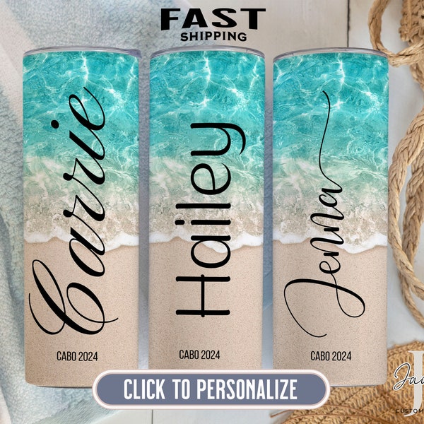 Custom Beach Vacation Tumbler, Personalized Beach Vacation Tumbler, Family vacation tumbler, Girls Trip Tumbler, Summer tumbler Beach Cup