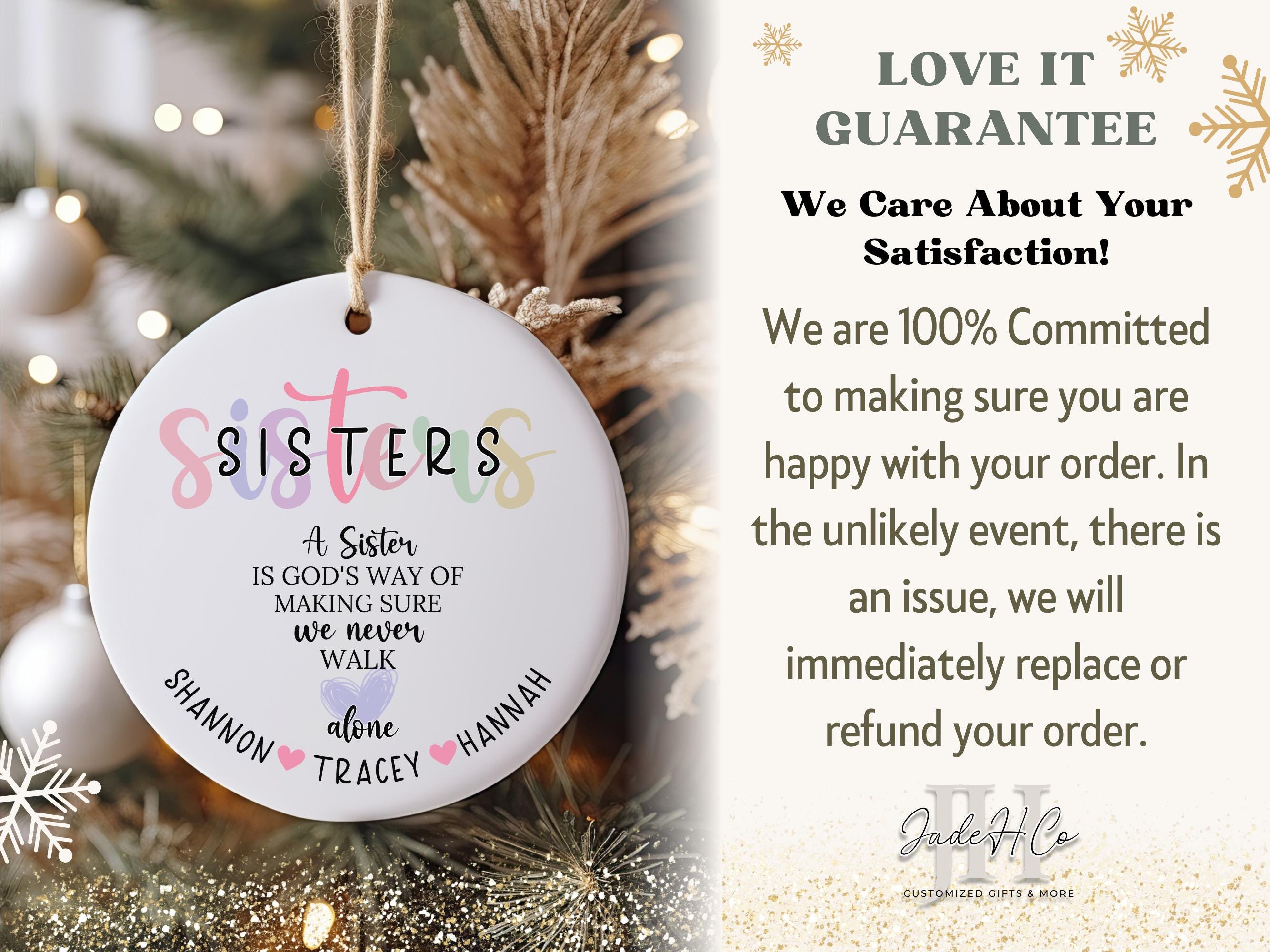 Custom Sisters Ornament Gift for Sister Christmas Personalized Sisters ...