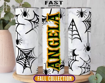 Halloween Tumbler Cup, Fall Season Tumbler, Spider Web Tumbler Halloween Party Tumbler Spooky Tumbler Halloween Cup With Straw Spiderweb Cup