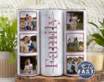 Vaso con foto personalizado, vaso con collage de fotos, regalo con fotos familiares, vaso con foto, vaso con foto, vaso con foto familiar personalizado