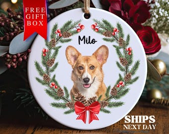 Custom Dog Ornament Personalized Dog Christmas Ornament, Custom Pet Ornament, Gift for Pet Lovers Pet Memorial Ornament Dog Picture Ornament