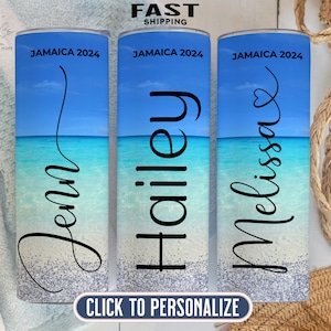 Personalized Beach Vacation Tumbler, Custom Beach Vacation Tumbler, Family vacation tumbler, Girls Trip Tumbler, Summer Glitter Beach Cup