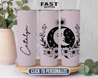 Moon Tumbler Celestial Tumbler Moon Witchy Gifts For Her Moon Tumbler Gift, Personalized Moon Phases Gift, Witchy Tumbler Cup Witchy Tumbler