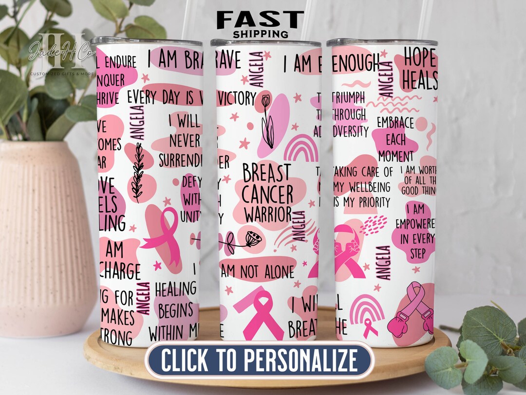 Afro Breast Cancer Awareness Dashiki Skinny Tumbler Glamorous Pink LT7
