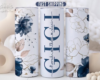 Personalized Gigi Tumbler with Grandkids Names, Custom Gigi Tumbler, Floral Gigi Tumbler Floral Gift for Gigi, Gigi Gift From Grandchildren