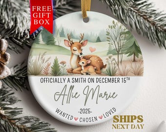 Adoption Ornament Personalized Adoption Christmas Ornament Gift for Adoption Announcement Adopted Ornament for New Parents Adoption Keepsake