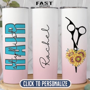 Hair Stylist Tumbler, Hair Dresser Tumbler, Custom Name Hair Dresser Cup, Hair Stylist Gift, Gift for Hair Dresser, Hair Salon Tumbler