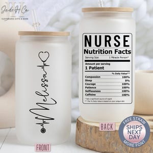 Personalized Nurse Nutrition Cup For Nurse Gift Nursing Graduation Cup Nursing Glass Cup Nurse Appreciation Gift For Nursing Student Gift