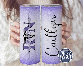 Personalized Nurse Tumbler, Custom RN Tumbler, Registered Nurse Gifts for Nursing Student, RN Nurse Grad Appreciation Gifts, Nurse Cup