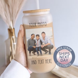 Personalized Photo Glass Cup With Photo Collage Tumbler Cup Custom Cup With Pictures Photo Collage Cup Photo cup gift Tumbler with Picture