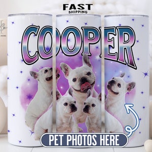 Personalized Dog Mom Tumbler, Custom Dog Photo Skinny Tumbler With Name Dog Mom Gift For Her, Dog Dad Gift, Custom Dog Photo Mug, Dog Cup