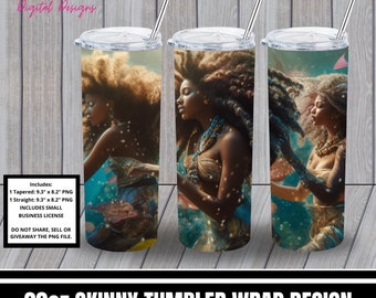 Straight and Tapered Tumbler Wrap - Personal and Commercial Use | African American | Skinny Tumbler Sublimation Design | Digital Download
