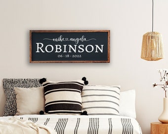 Wedding Date Sign | Last Name Sign |  Personalized Sign | Master Bedroom Decor | Established Date