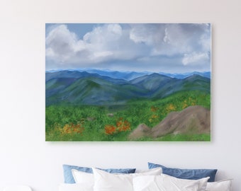 A Breath of Fresh Air | Blue Ridge Mountains Painting | Panoramic Landscape Painting of the Appalachian Mountains | North Carolina Mountains