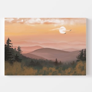 Wildlife Painting | Sunset Landscape painting | North Carolina Art