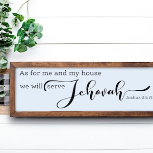 Wood Sign for Home | Christian Home Decor | Pioneer Gifts Jw | As For Me and My House We Will Serve Jehovah