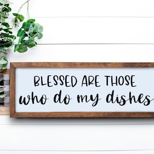 Blessed Are Those Who Do Dishes Tea Towel- Cute Customized Kitchen Dec -  Larissa Made This