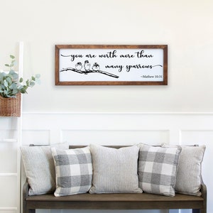 Scripture Wood Sign | Encouragement Gift  for Older Ones | JW | Matthew 10:31 | You are worth more than many sparrows