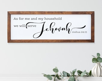 As for Me and My House Wood Sign | Joshua 24:15 Scripture Decor
