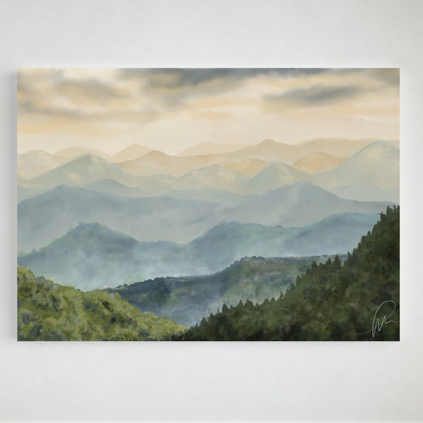 Appalachian Mountain Landscape Art | North Carolina Wall Art  | Blue Ridge Parkway | Wall Art | VRBO