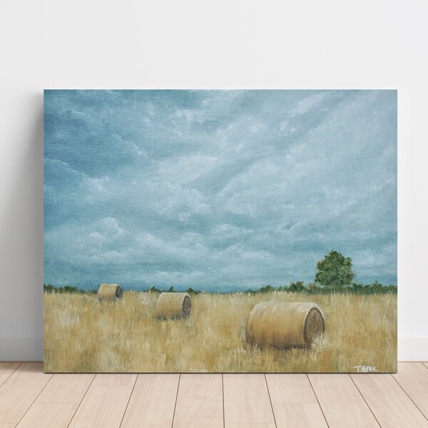 Countryside Painting | Original Oil Painting Landscape | 8x10 Landscape Painting |Farm Landscape | Farmhouse Wall Art