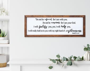 Isaiah 41:10 Wood Sign | "Do Not Be Afraid" JW Bible Verse Decor