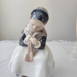 Kitting Girl Figurine in Royal Copenhagen