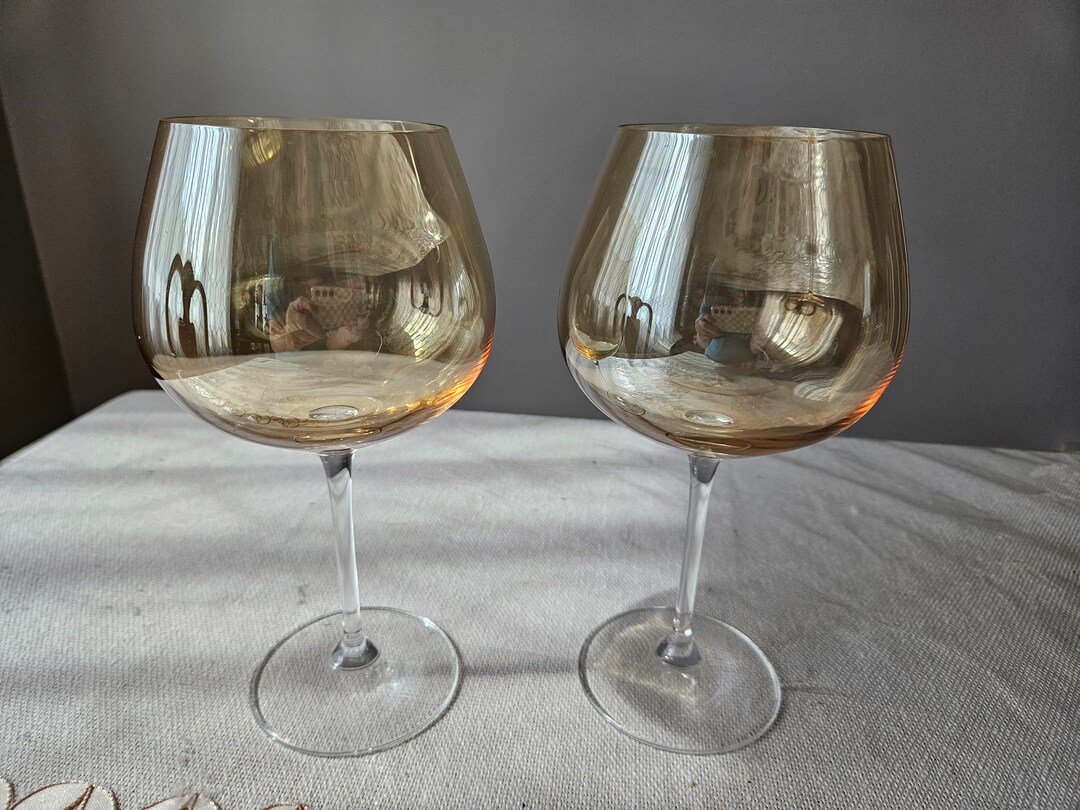 Amber Red Wine Glasses Etsy