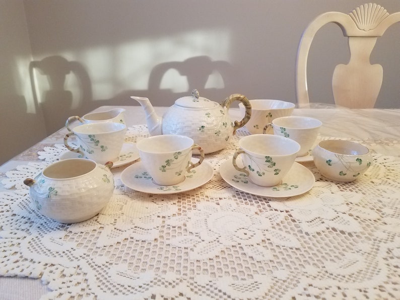 Vintage Belleek Tea Set Etsy