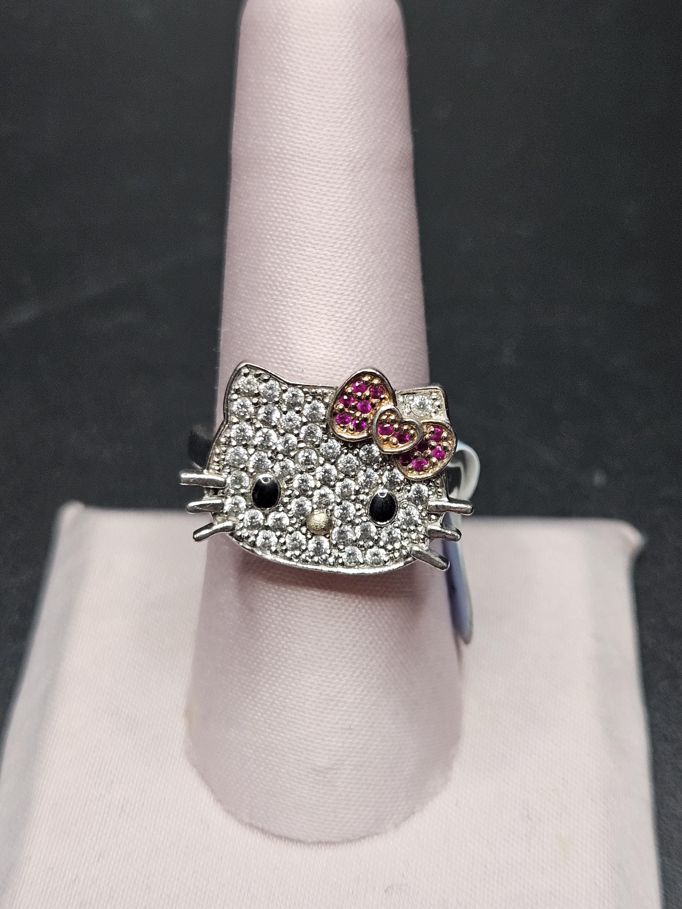 Vintage Swarovski Crystal Hello Kitty Ring - Etsy