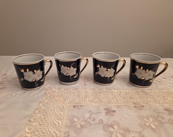Vintage Cobalt Blue Porcelain Tea/Coffee Mugs Made in USSR 1970s