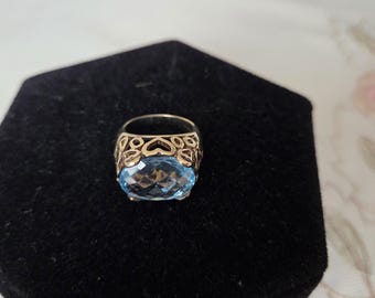 Vintage Sterling Silver Carousel Set Statement Ring