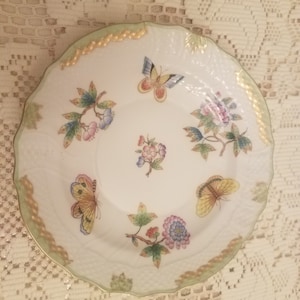 Vintage Herand Butterfly and Flower Salad/Dessert Plate