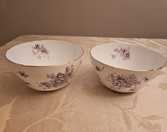 Hammersley Victorian Violets Medium Size Bowls Set of 2