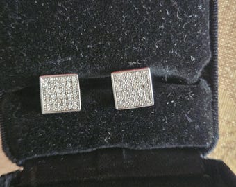 Sterling Silver and Diamond Studs