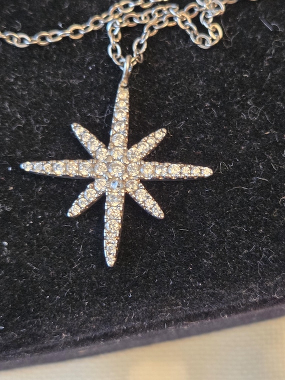 Sterling Silver North Star/Sun Burst Necklace
