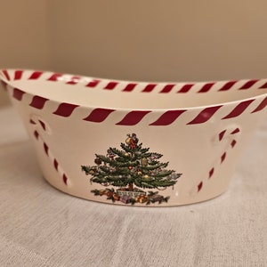 Vintage Spode Peppermint Candy Cane Serving Dish