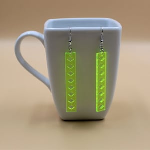 Fluorescent Yellow Acrylic Earrings: Diamond Cutout Party Jewelry
