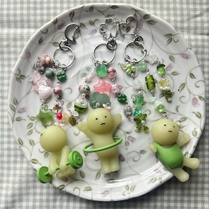 Smitski Kawaii Green Glow-In-Dark Beaded Keychains | Green Workout Edition
