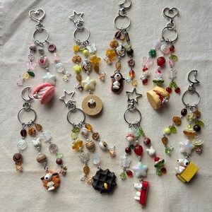 Snoop White Cartoon Dog Kawaii Handmade Beaded Keychains | Dessert Edition