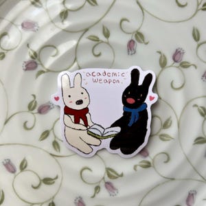 Gasbarp & Lisa Academic Weapon Dog Studying Sticker