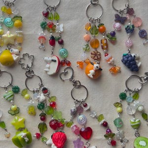 Snoop White Cartoon Dog Kawaii Handmade Beaded Charms | Fruit Edition