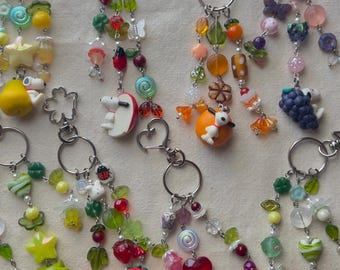 Snoop White Cartoon Dog Kawaii Handmade Beaded Charms | Fruit Edition