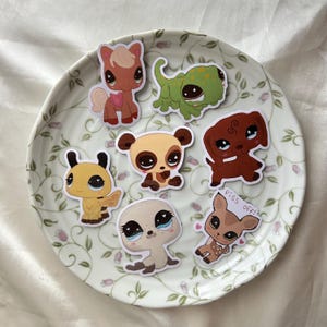 LPS Hand-drawn Waterproof Matte Stickers | Pet Shops, Kawaii, Littlest, Animal Stickers, Cottagecore, Coquette, Nostalgic, Silly
