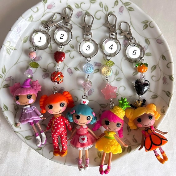 Original Lala Oopsy Button-eye Ragdoll Beaded Keychains
